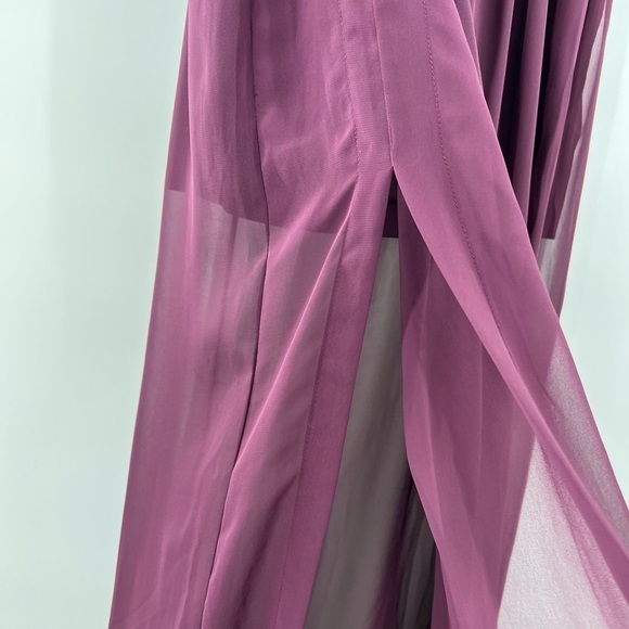 Worthington Eggplant Simi Sheer Maxi Skirt Ladies Large NEW - Picture 6 of 9